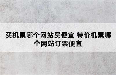 买机票哪个网站买便宜 特价机票哪个网站订票便宜